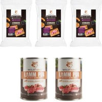 Produktbild von Wildes Land Wildfang Genussbox Adult Trocken- und Nassfutter Lamm und Kaninchen Sensitive ohne Farb- und Aromastoffe sowie Konservierungsstoffe 1100g