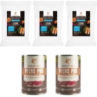 Produktbild von Wildfang Genussbox Junior Trocken- und Nassfutter für Pferde mit Lachs, Huhn und Truthahn zur Unterstützung von Haut, Fell, Immunsystem sowie Gelenken und Knochen