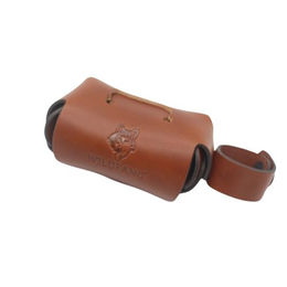 Wildfang Hundekotbeutelhalter aus echtem Leder in Braun für kleine Rassen mit Doppel-Fach und Kotbeutelrollen – Bild 1 von 7