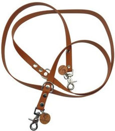 Wildfang Hundeleine Berggeflüster aus Biothane und Leder mit Logo hellbraun 2,3 m 1,6 cm – Bild 1 von 2