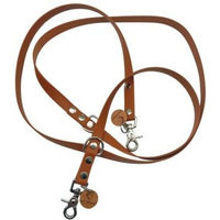 Produktbild von Wildfang Hundeleine Berggeflüster aus Biothane und Leder mit Logo hellbraun 2,3 m 1,6 cm