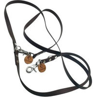 Produktbild von Wildfang Hundeleine Meergeflüster aus Biothane und Leder mit Wildfang Logo 19 mm breit 2,30 m lang