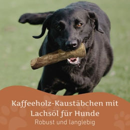 Wildfang Kaffeeholz Kausnack mit Lachsöl für Hunde zur Zahnpflege Größe L - 1 Stk. – Bild 1 von 8