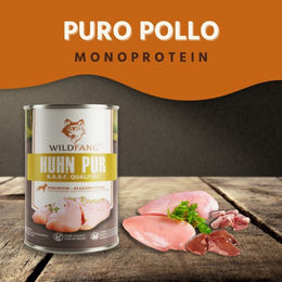 Wildfang Nassfutter Huhn pur für Adult Hunde getreidefrei 400g Dose – Bild 1 von 3