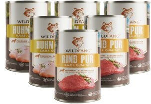 Wildfang Nassfutter Mix Adult BARF Qualität 6 x 400g Dose – Bild 1 von 3
