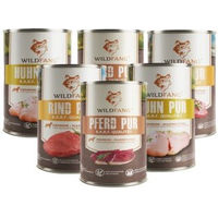 Produktbild von Wildfang Nassfutter Mix für Adult mit hohem Fleischanteil Rind und Huhn 6 x 800g Dosen