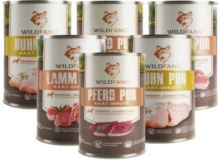 Wildfang Nassfutter Mix für Pferde Adult mit hohem Fleischanteil 6 x 800g Dosen – Bild 1 von 3