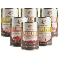 Produktbild von Wildfang Nassfutter Mix für Pferde Adult mit hohem Fleischanteil 6 x 800g Dosen