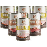 Produktbild von Wildfang Nassfutter Mix Huhn und Lamm für Adult Hunde mit hohem Fleischanteil 6 x 800g Dosen