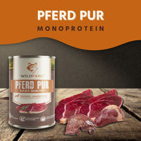Produktbild von Wildfang Nassfutter Pferd Adult Stückchen in Sauce 400g Dose hypoallergen