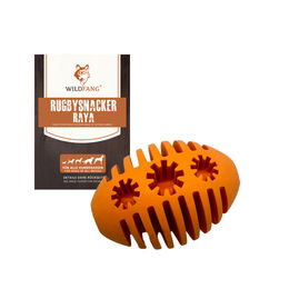 Wildfang Rugbysnacker Raya Hundespielzeug aus Naturkautschuk in Orange – Bild 1 von 13