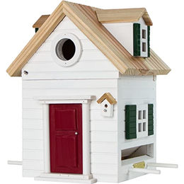 Wildlife Garden Multiholk New England Kombiniertes Vogelfutterhaus und Nistkasten aus Holz in Weiß – Bild 1 von 4
