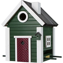 Wildlife Garden WG107 Multiholk Jagdhaus Kombiniertes Vogelfutterhaus und Nistkasten aus Holz in Grün – Bild 1 von 7