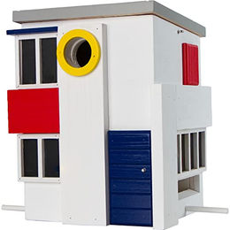 Wildlife Garden WG1124 Multiholk De Stijl Kombiniertes Vogelfutterhaus und Nistkasten aus Holz in Weiß und Bunt – Bild 1 von 5