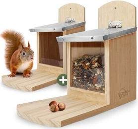WILDLIFE HOME Eichhörnchen Futterhaus aus Holz 2er Set – Bild 1 von 3