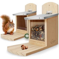 Produktbild von WILDLIFE HOME Eichhörnchen Futterhaus aus Holz 2er Set