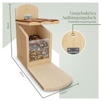 Produktbild von WILDLIFE HOME Eichhörnchen Futterhaus aus Massivholz mit Rindendach
