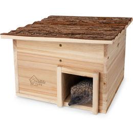 WILDLIFE HOME Igelhaus aus Holz mit wetterfestem Rindendach und Boden – Bild 1 von 13