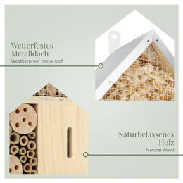 Produktbild von WILDLIFE HOME Insektenhotel aus Naturholz mit Metalldach 2er Set