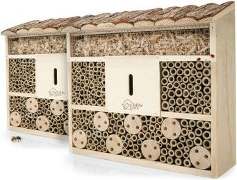 WILDLIFE HOME Insektenhotel Wildbienen-Villa aus Naturholz 2er Set – Bild 1 von 3