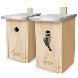 WILDLIFE HOME Meisenkasten aus Massivholz 2er Set für Wildvögel nach NABU-Standard – Bild 1 von 4