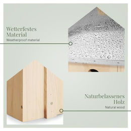 WILDLIFE HOME Meisenkasten aus Naturholz für Wildvögel 2er Set nach NABU-Standard – Bild 1 von 3