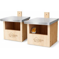 Produktbild von WILDLIFE HOME Rotkehlchen-Nistkasten aus Holz für Wildvögel 2er Set