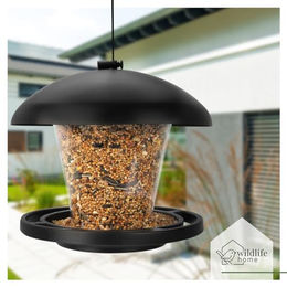 WILDLIFE HOME Vogelfutterspender Futtersäule aus Kunststoff Schwarz zum Aufhängen – Bild 1 von 7