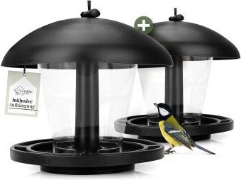 WILDLIFE HOME Vogelhaus Vogelfutterspender aus Kunststoff Schwarz 2er Set – Bild 1 von 3