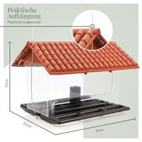 Produktbild von WILDLIFE HOME Vogelhaus XL Futterscheune zum Aufhängen aus Kunststoff in Braun und Transparent - 2,5 kg