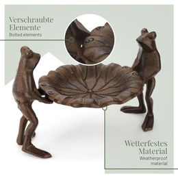 WILDLIFE HOME Vogeltränke stehend Zwei Fröschlein aus Gusseisen Braun – Bild 1 von 7