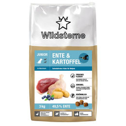Wildsterne Classic Junior Trockenfutter Ente & Kartoffel 3 kg Getreidefrei Monoprotein – Bild 1 von 5