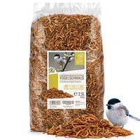Produktbild von wildtier herz Vogelschmaus Premium Insektenmix mit getrockneten Mehlwürmern und Gamarus für Wildvögel 2,5 Liter - 2,5 l