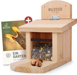 wildtier liebe Eichhörnchen Futterhaus aus wetterfestem FSC-zertifiziertem Massivholz – Bild 1 von 13