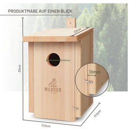 wildtier liebe Starenkasten aus Naturholz für Stare und Wildvögel nach NABU-Standard – Bild 1 von 7