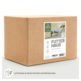 Wildtier Liebe Vogelfutterhaus aus Massivholz mit Apfel- und Knödelhalter in Natur Braun FSC-zertifiziert – Bild 1 von 6