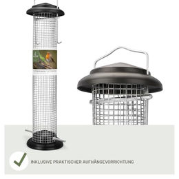wildtier liebe Vogelfutterspender Erdnussfutterspender aus Metall Schwarz 38cm – Bild 1 von 7