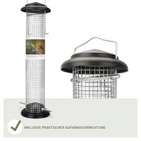 Produktbild von wildtier liebe Vogelfutterspender Erdnussfutterspender aus Metall Schwarz 38cm