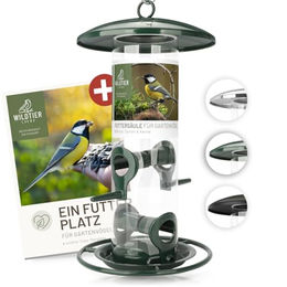 wildtier liebe Vogelfutterspender Futtersäule aus rostfreiem Metall 26cm Grün - 26 cm – Bild 1 von 1