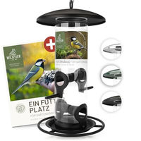 Produktbild von wildtier liebe Vogelfutterspender Futtersäule aus rostfreiem Metall Schwarz 26cm