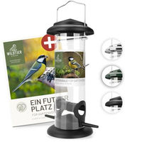 Produktbild von wildtier liebe Vogelfutterspender Futtersäule aus Edelstahl Schwarz 23,5cm