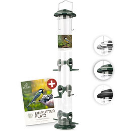 wildtier liebe Vogelfutterspender Futtersäule aus Metall für Wildvögel 52cm Grün Transparent - 52 cm – Bild 1 von 6