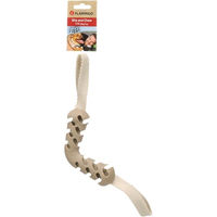 Produktbild von Wilga Flamingo Hundespielzeug Tauspielzeug aus TPR und Bambus in Braun und Beige mit 2 Griffen 36 cm