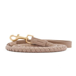 Produktbild von William Walker Hundeleine aus Leder in Beige mit Gold-Elementen Standardgröße