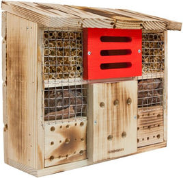 WINDHAGER Insektenhotel Zur Linde aus Holz als Bienenhotel und Nisthilfe für nützliche Insekten 30x14x28 cm – Bild 1 von 9