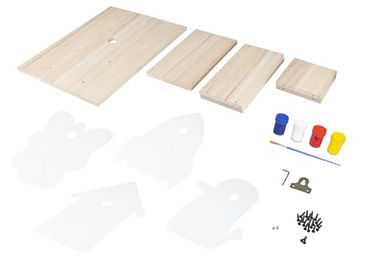 Windhager Nistkasten-Bausatz Meisenkasten aus Holz zum Selbstbauen und Bemalen inkl. Farben und Pinsel 14 x 31,5 x 38,5 cm – Bild 1 von 7