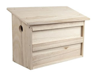 Windhager Twinhouse Spatzennistkasten aus Holz mit zwei getrennten Kammern in Natur Braun 18 x 38 x 26cm – Bild 1 von 8