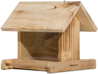 Windhager Vogelhaus Garden Vogelfuttersilo aus Holz mit Aufhängung und Sitzstange 1,25 Liter – Bild 1 von 3