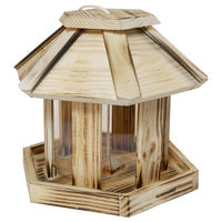 Produktbild von Windhager Vogelhaus Wilder Kaiser Vogelfuttersilo aus Holz mit Glasfenster in Braun