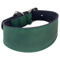 Produktbild von Windhundhalsband Vancouver aus Leder in Grün/Schwarz 40/57 cm